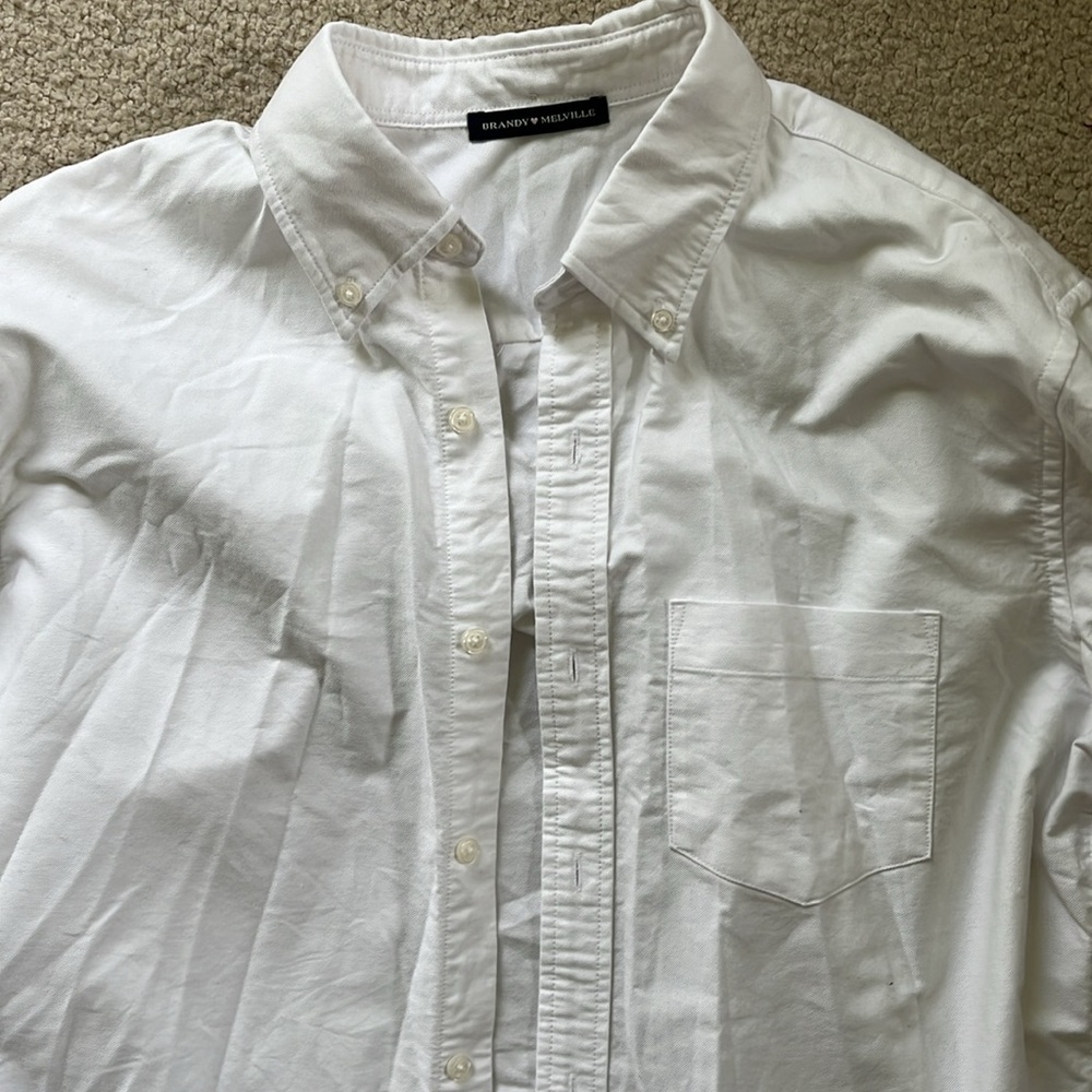 NWOT white Brandy Melville button up dress shirt - Picture 3 of 7